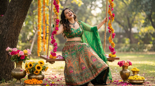 Green Lehenga: The Shade That Flatters Almost Everyone — and How to Wear It Right - shoproohani