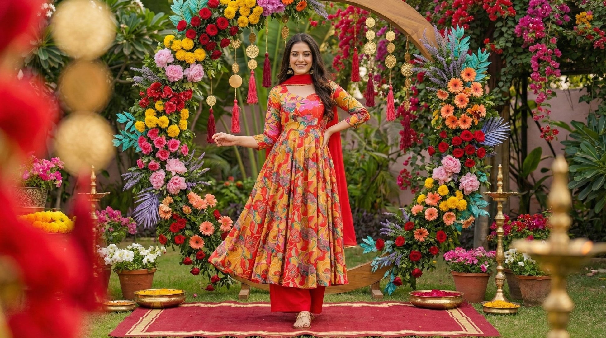 Floral Flair Anarkali Kurta Set - shoproohani